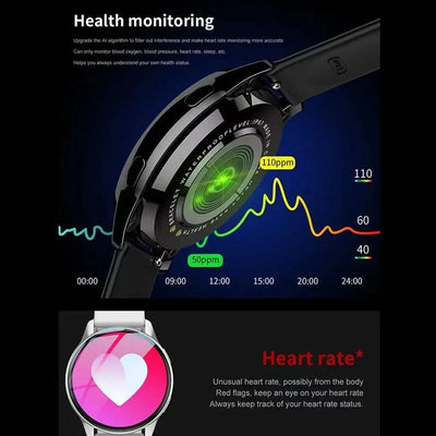 2025 Women Bluetooth Call Smart Watch HeartRate Blood Pressure Monitoring Smartwatches Waterproof Men Smartwatch For Samsung IOS