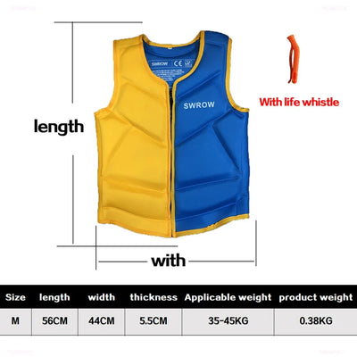 Wake Surfing Impact Vest CE Approved Neoprene Life Jacket Wakesurf Comp Vest surf But Great for All Other Watersports Activities