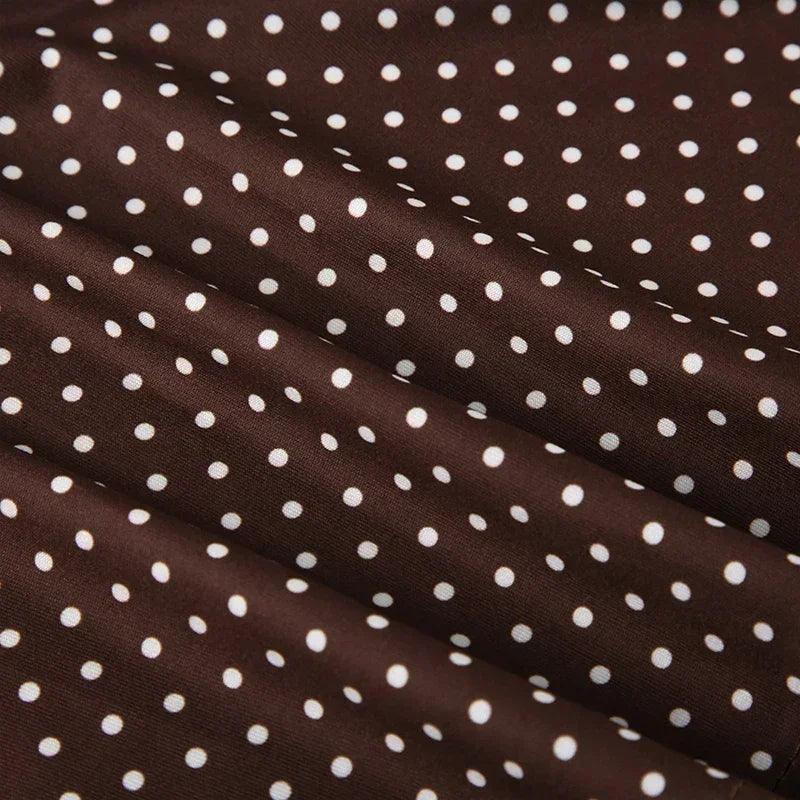 Sleeveless short dot print women dresses slim fit elegant simple office lady trendy clothes