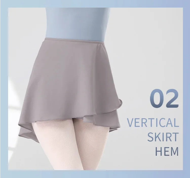 Women Girls Ballet Skirts Dance Short Skirts High Elastic Skirt Ballerina Adult  Ballet Dancing Dress lace Up Chiffon Skirt