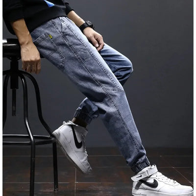 2024 Men Jeans mens fashion clothing Black Blue Cargo Jeans Men Streetwear Denim Jogger Pants Men Baggy Harem Jean Trousers