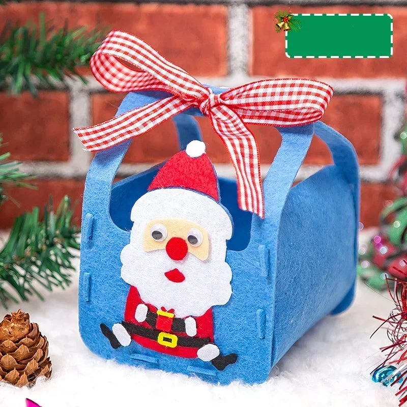 DIY Christmas Gifts Box Candy Bag Kids Handmade Craft Toy Handbag Xmas Decoration Materials Kits Educational Toys for Children