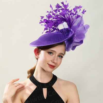 Royal Ascot Big Fascinator Derby Hat Women Kentucky Derby Headpiece Flower Wedding Fascinators Hats Hair Clip Ladies Chapeau