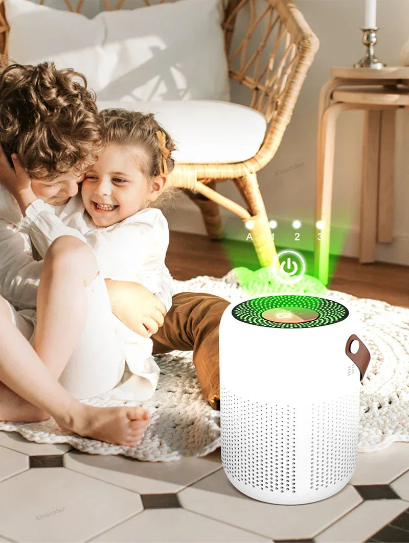Home Electric Air Purifier With H13 HEPA Filter Desktop Air Cleaner Smoke Odor PM2.5 Particulate Matter Adsorption Filtration