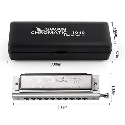 SWAN 1040 Chromatic Harmonica Key of C Professional Musical Instrument