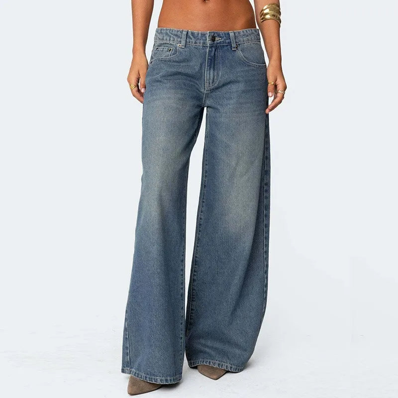 Casual Loose Wide Leg Jeans Women Denim Pants