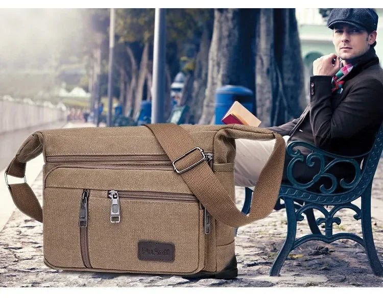 Men Canvas Shoulder Bags Casual Tote Travel Men's Crossbody Bag Luxury Messenger Bags Fashion High Quality Handbag