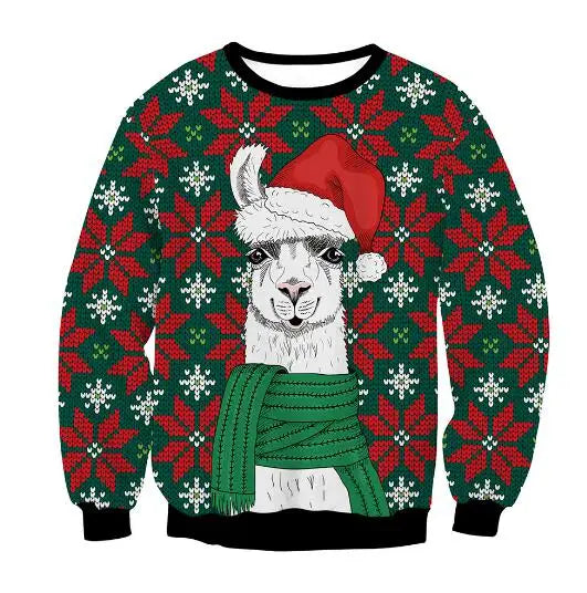 Ugly Christmas Sweaters Green Jumpers 3D Funny Printed Holiday Party Xmas Sweatshirt for Party Birthday Xmas Sweatshirt 2025