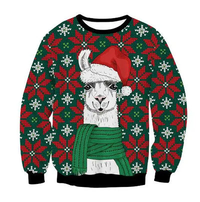 Ugly Christmas Sweaters Green Jumpers 3D Funny Printed Holiday Party Xmas Sweatshirt for Party Birthday Xmas Sweatshirt 2025