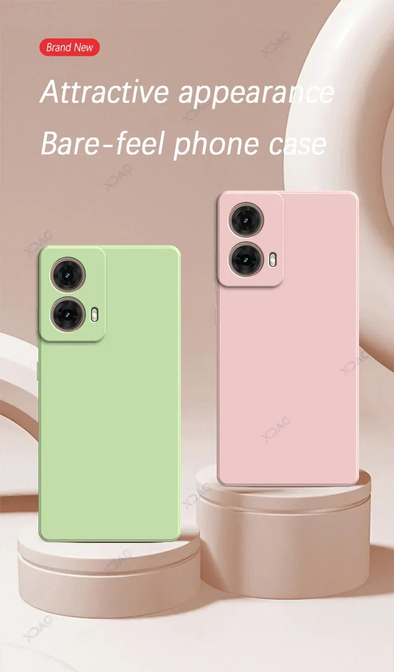 Original Mobile Phone Cases for Motorola Moto G85 MotoG85 5G 360 Soft Luxury Square Liquid Silicone Back Covers Waterproof Bags