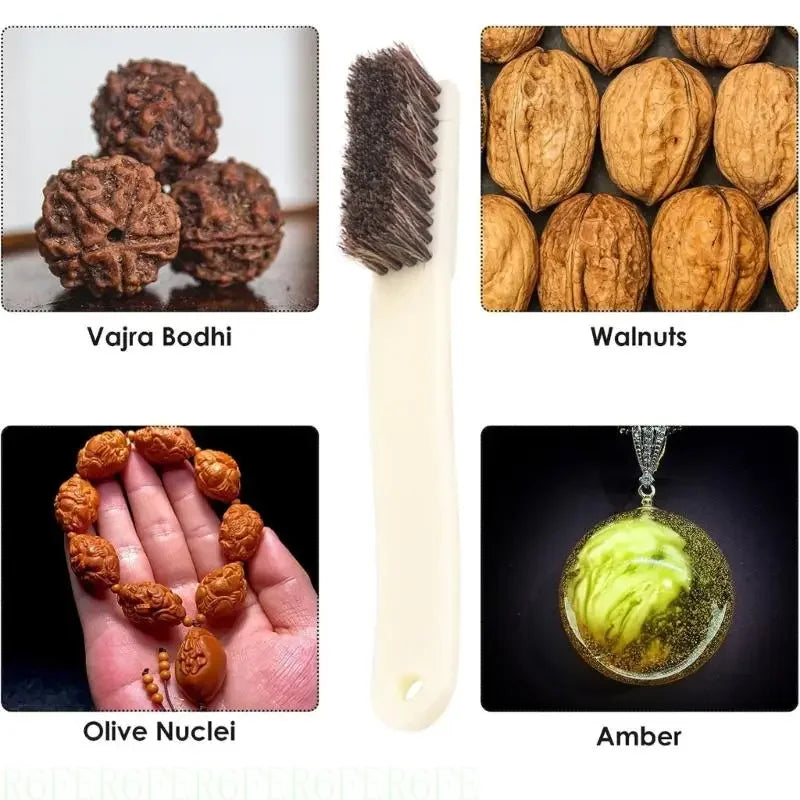 652F 2pcs Rock Climbing Chalk Brush Firm Bouldering Chalk Brush with Thick Hair Bristles Bouldering Cleaner Tool Accessory