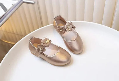Spring Autumn Little Girls Ballet Shoes Sweet Chic Kids Fashion Princess Leather Shoes Causal Versatile Children's Flats Soft