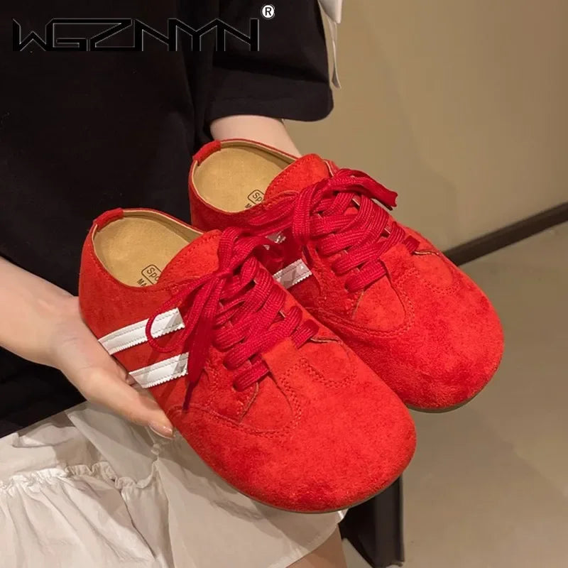 2025 Casual Sneakers Woman Shoes Slippers Flats Platform Sandals Mules NEW Brand Designer Lace Up Loafers Summer Womens Sneakers