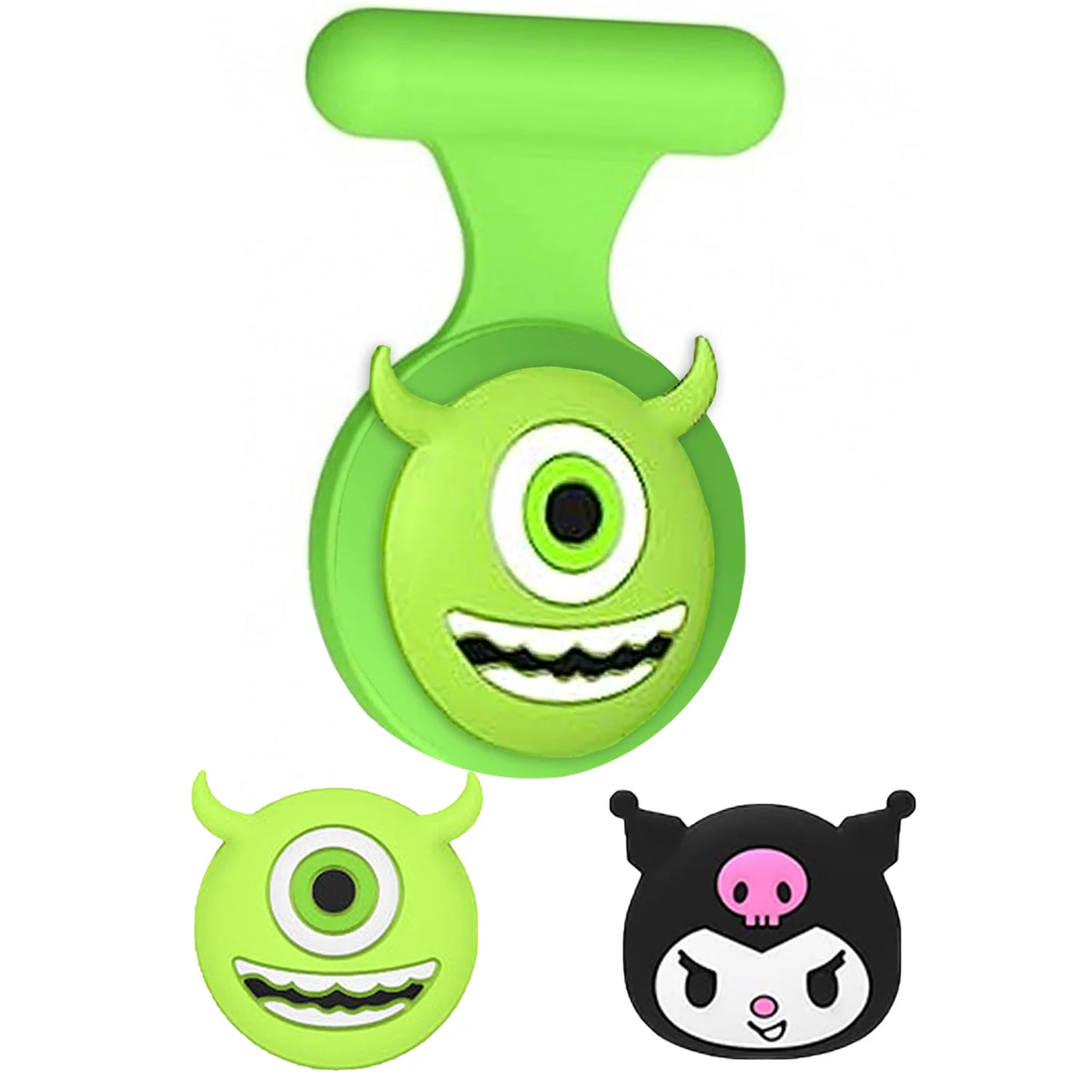 Green Monsters Inc.-inspired silicone wristband AirTag holder for kids