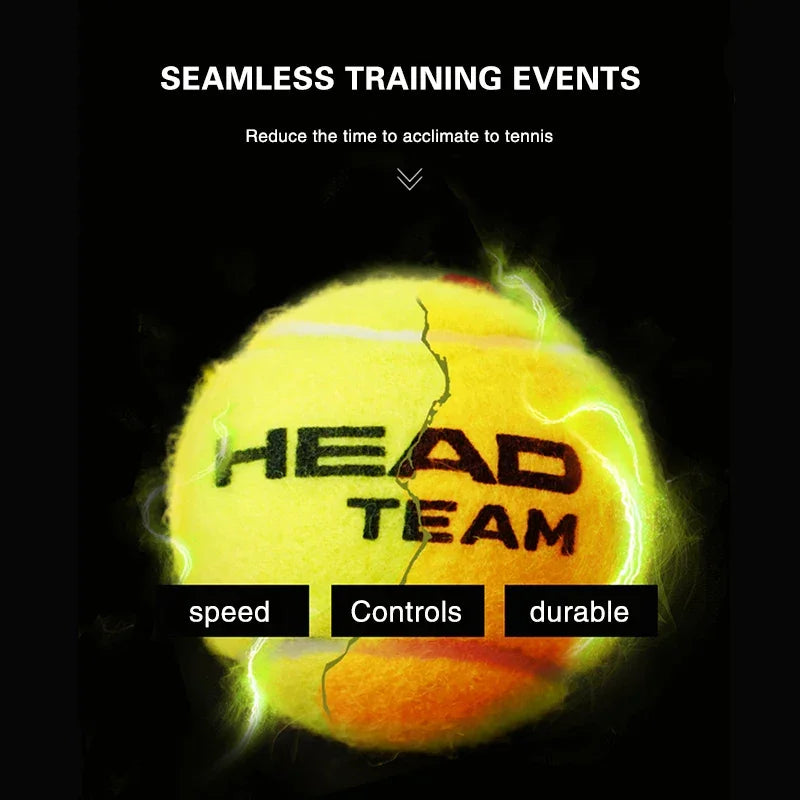 4pcs/lot HEAD Professional TEAM Pressure Tennis Ball Tennis Ball Match Training Ball Single Practice High Elasticity Resistant