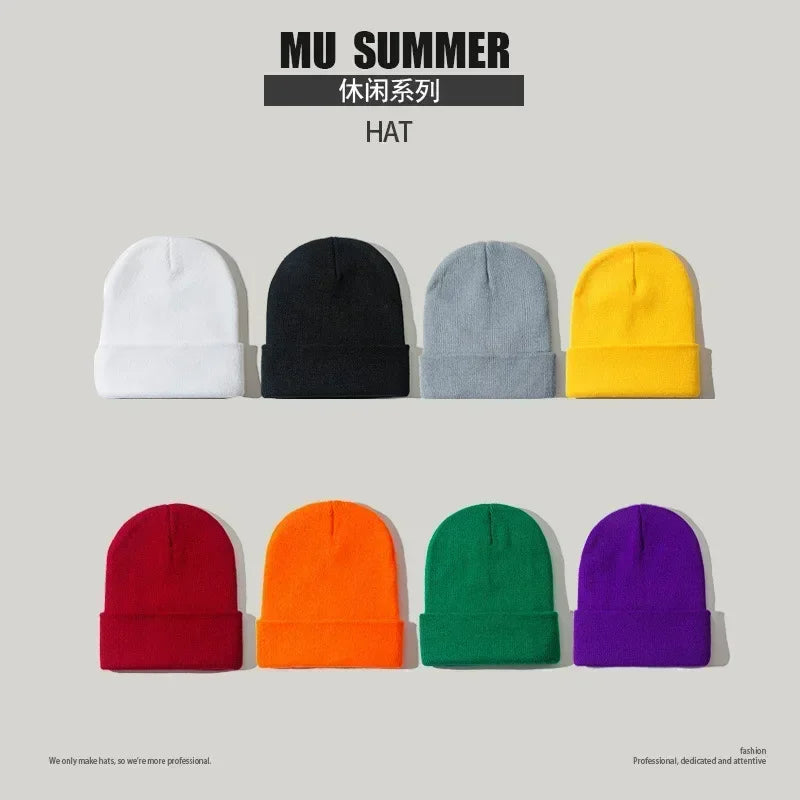 2019 Winter Hats for Woman Beanies Knitted Solid Cute Hat Girls Autumn Female Beanie Caps Warmer Bonnet Ladies Casual Cap Man