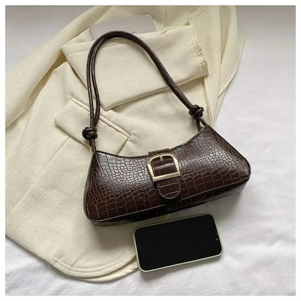 Women Stylish PU Leather Sling Bag Solid Colour Zipper
