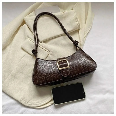 Women Stylish PU Leather Sling Bag Solid Colour Zipper