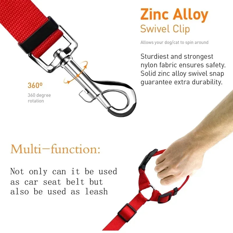 Universal Practical Dog Cat Pet Safety Adjustable Car seat Belt Harness Leash Travel Clip Strap Lead Pet Car Safety Belt