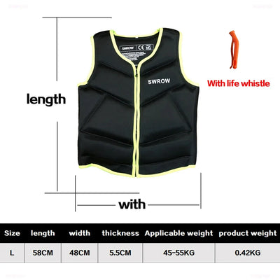 Wake Surfing Impact Vest CE Approved Neoprene Life Jacket Wakesurf Comp Vest surf But Great for All Other Watersports Activities