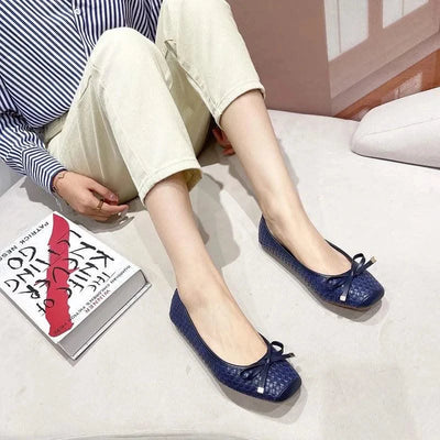 Elegant Ballet flats Women Shoes  Black Blue Plus Size 41 D061