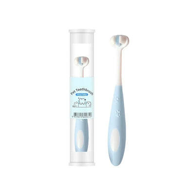 Pet Toothbrush 360 Degree 3-Sided Brush Head Cleans Gentle On Gums And Teeth Dog Cat Toothbrush Toothpaste Set