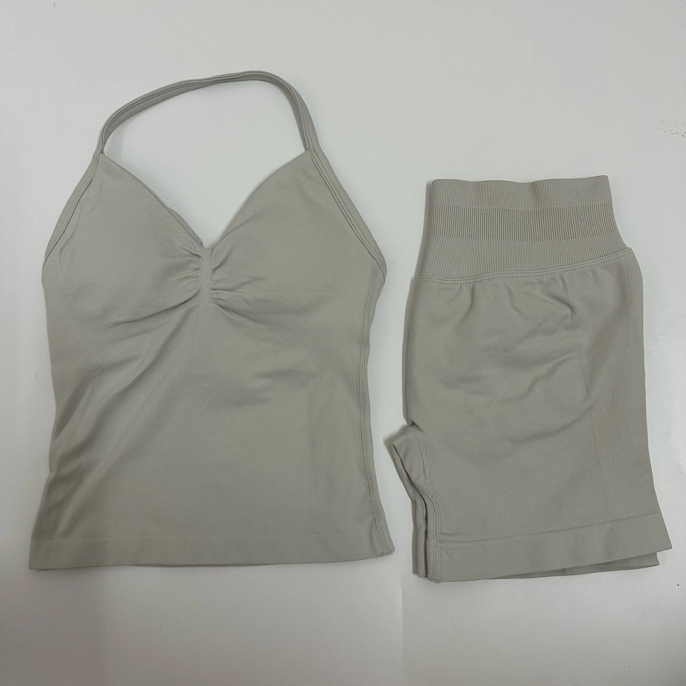 Women Yoga Set Seamless Yoga Longline Strappy Tank Top