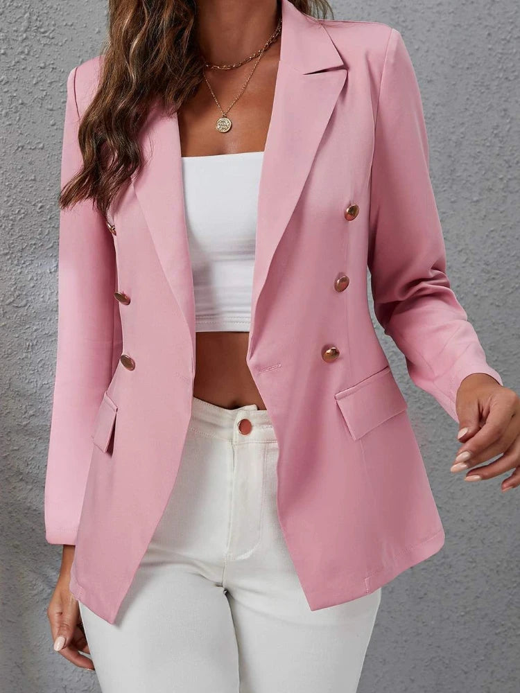 New in Autumn Winter New Blazers for Women Clothing Autumn and Winter Solid Color Fashion Casual Suit Slim Blazers Women