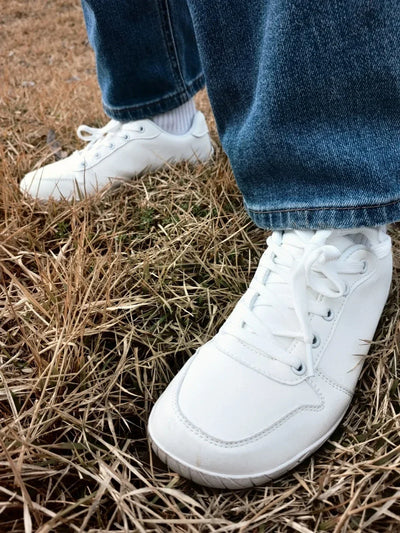 ZZFABER Leather Barefoot Shoes Soft Minimalist Sneakers for Women Men Casual Shoes Unisex Sneakers