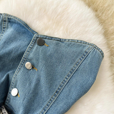 Denim Dress Women Sheath Dresses Vintage Sexy Vestidos Sleeveless Backless Washed Belt Tight Waist Split Sundress Summer 2025