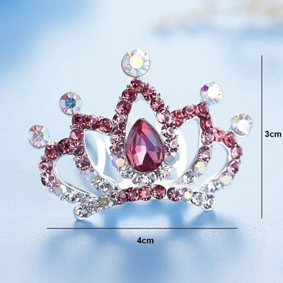 Fashion Women Mini Hairpin Hairclip Headpieces Princess Hair Jewelry Tiara Crown Hair Comb Crystal Rhinestone Flower