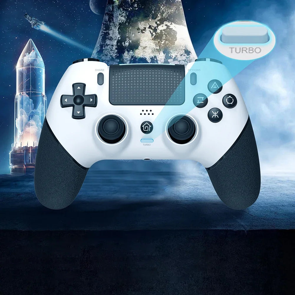 Wireless Gaming Controller 6 Axis Gyro Bluetooth Console Controller Macros Turbo Dual Vibration Hall Effect Joystick for PS4