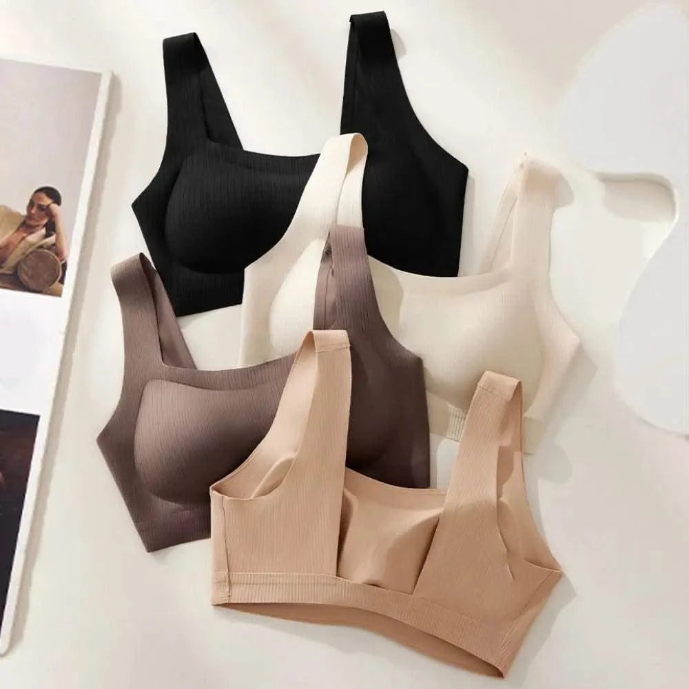 Comfortable Simple Wireless Bras Shockproof For Women