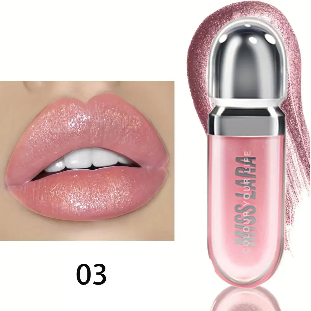 Beauty Moisturizing Lip Gloss with Shimmer - Hydrating Liquid Lip Shine Oil for Adult, Nourishing 3D Effect, Long-Lasting