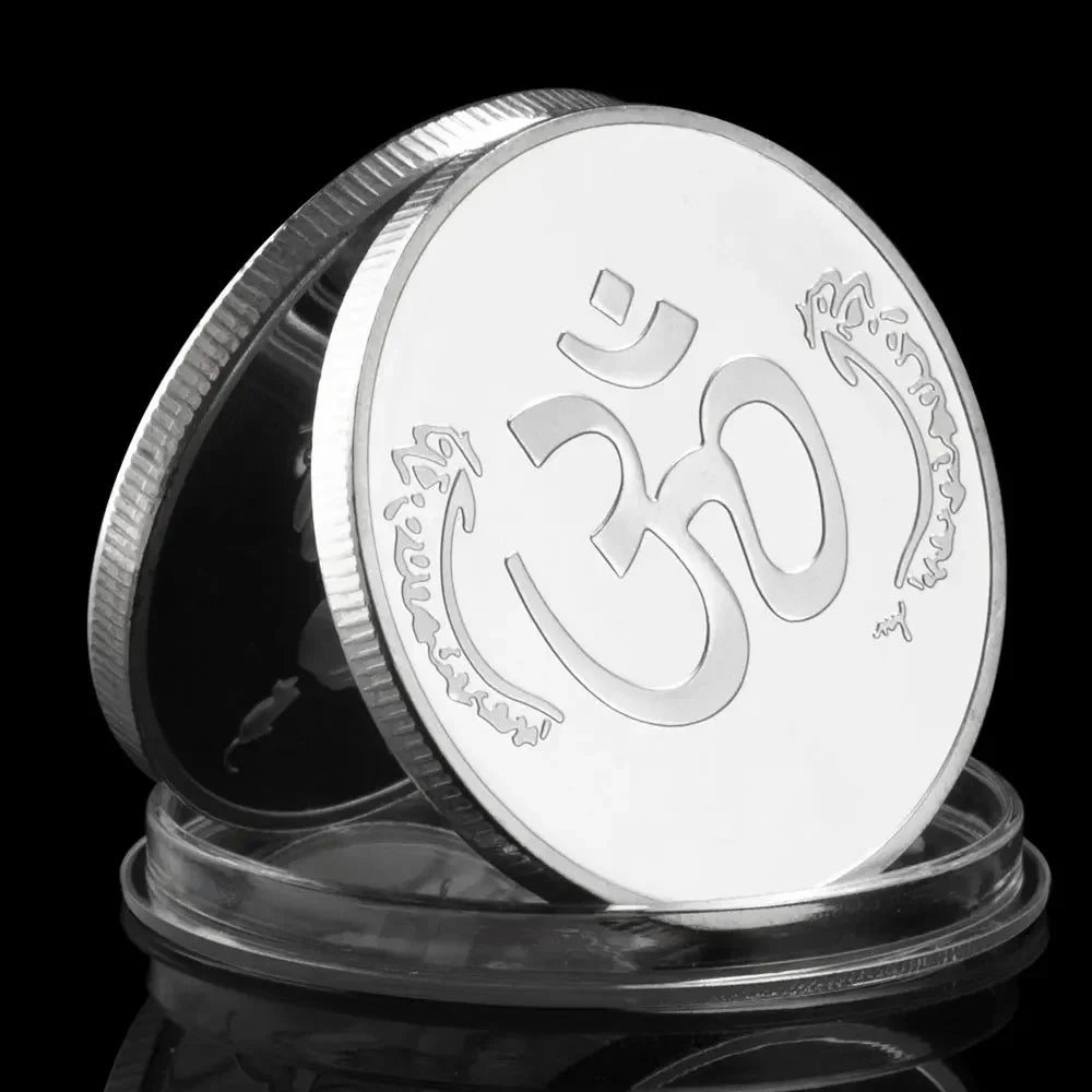 The Legend of Ganesha Collectible Souvenir Coin Basso-Relievo Silver Plated Coin Hinduism Commemorative Coin