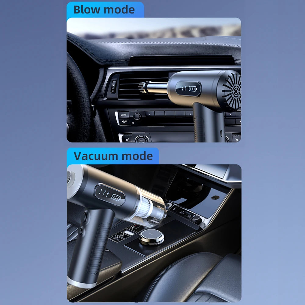 99000Pa Portable Compressed Air Duster 2 in 1 Air Blower & Vacuum Cleaner Cordless Duster Blower for Keyboard Computer Cleaning