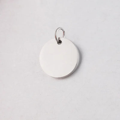 Custom Engraved Name Date Round Coin Stainless Steel Personalized ID Tag  Accessory Jewelry Pendant Fit for Bracelet Necklace