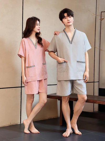 Couple's Beau Sauna Suit Soft Cotton  Silk Men's Women's Bathing Costume St Room Towel Polyester Fiber Home Textile