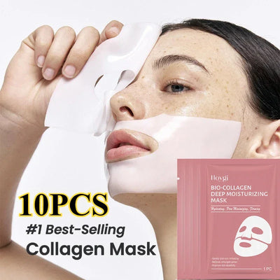 1/10PCs Bio Collagen Face Mask Shrink Pores Deep Hydrating Overnight Mask Moisturizing Refreshing Brightening Face Skin Care