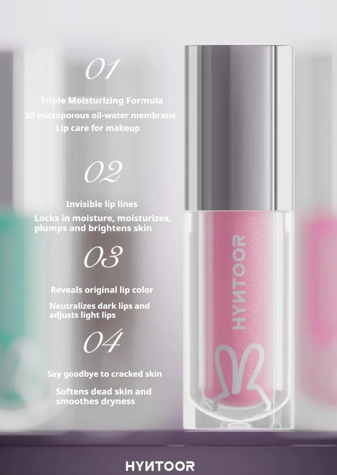 HYNTOOR Lip Gloss Shiny Shimmer Mirror Hydrating Moisturizing Water Shine Lipstick Nourishing Care Dewy Lip Makeup