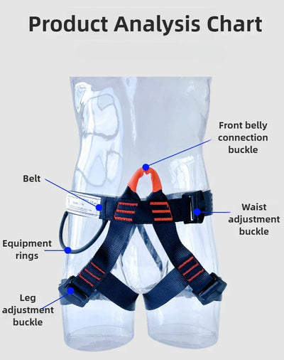 Outdoor Harness Sports Rock Climbing Half-Body Harness Waist Support Safety Belt Aerial Survival Mountain Tools