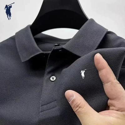 High end designer Brand Men's Polo Shirt 2025 Summer New Exquisite Horse Print Short Sleeve T-shirt Fashion Luxury Menswear Top
