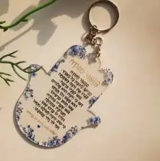 10PCS Thanksgiving Party Gift Hasma Card Transparent Acrylic Wedding Souvenir Card with Keychain Lyric A Hymn of Thanks Prayer