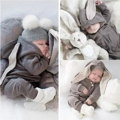 Cute Rabbit Ears Hooded Baby Rompers/Jumpsuit  Costume |Infant Baby Outfits Boys Girls  Newborn Clothing