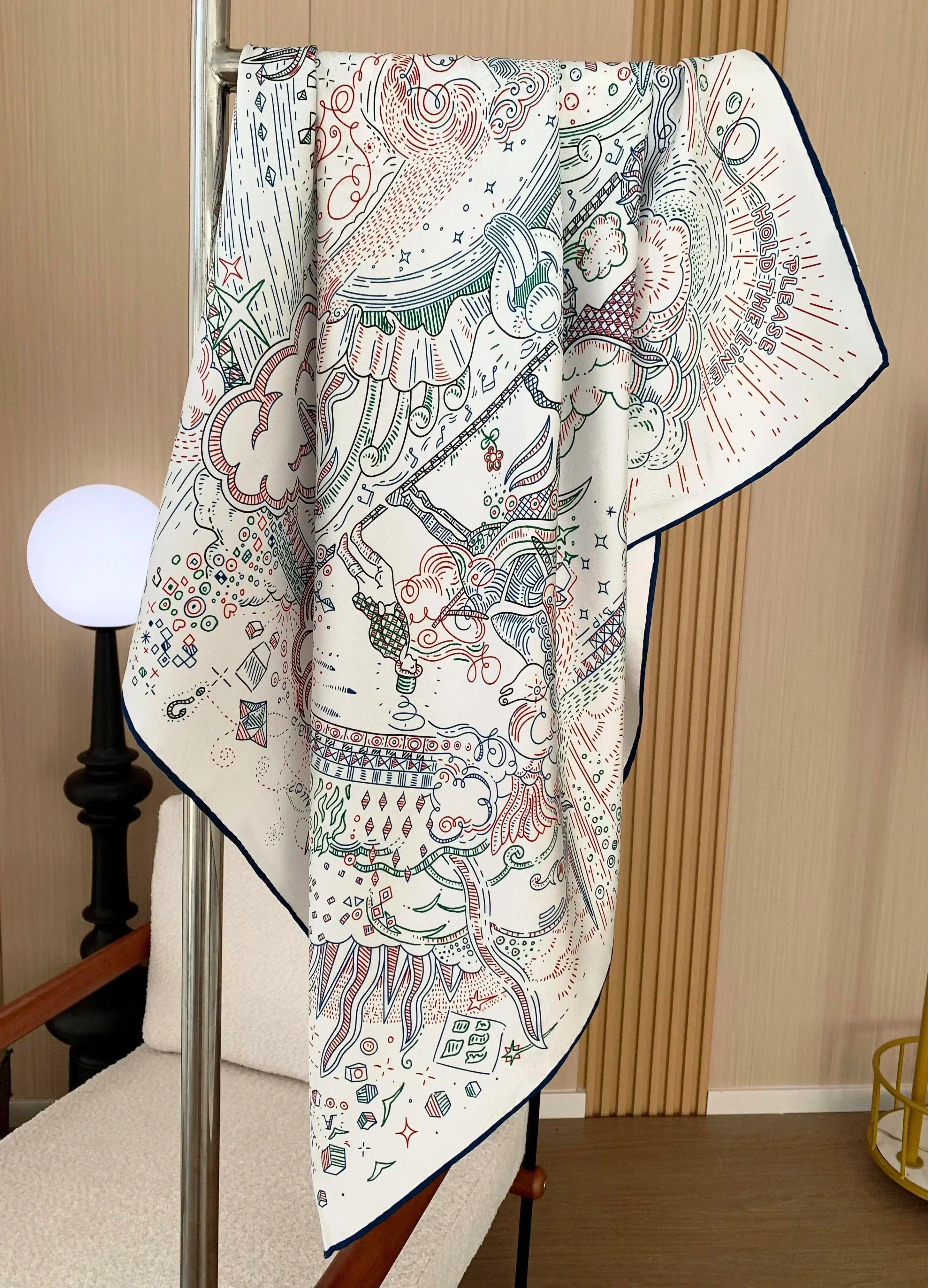 100% real silk scarf shawl large head scarves hijab for hair wrapping 90cm