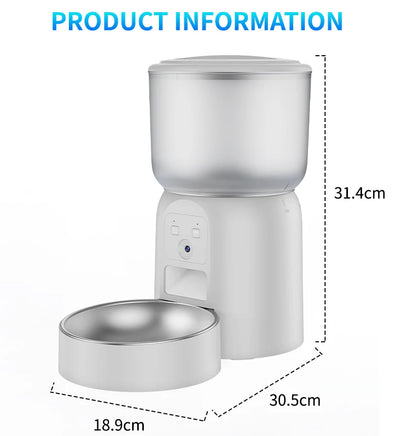 3L large capacity pet feeder, equipped with high-definition camera and stainless steel food bowl, with application