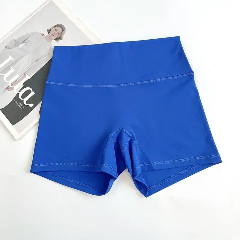 Women Sports Biker Shorts Women Naked Feeling High Waist Yoga Shorts Push Up Fitness Leggings Tummy Control Yoga Slim Shorts🩳👍