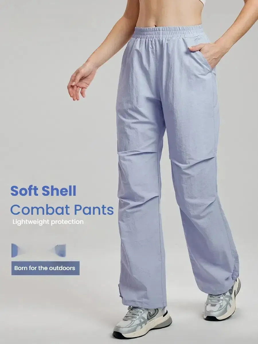 New Women's Cargo Pants Outdoor Hiking Trekking Straight Leg Tactical Softshell Windproof Waterproof Multi-Pocket Sports Pants