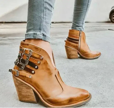 Women Fashion Boots Female Waterproof Short Boots High Heels Slip on Unisex Ankle Winter Boots Plus Size 43 Botas Femininas 2024