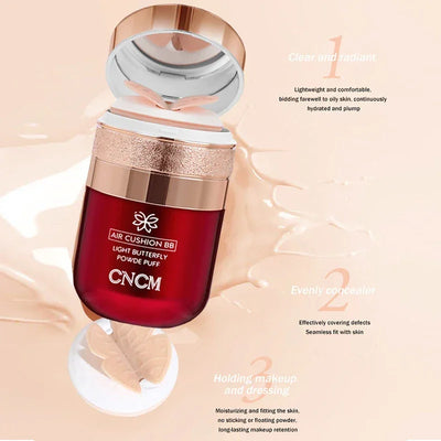 Air Cushion BB Cream Butterfly Powder Puff Moisturizing Foundation Concealer Whitening Oil-control Waterproof Makeup Cosmetics